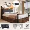 Flieks Himmelbett, Stauraumbett Metallbett 90x190cm mit 2 Schubladen, LED und USB/Typ-C Bild 3