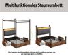 Flieks Himmelbett, Stauraumbett Metallbett 90x190cm mit 2 Schubladen, LED und USB/Typ-C Bild 4