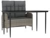 vidaXL 2-tlg. Garten-Essgruppe mit Kissen Grau Poly Rattan 3203501 Bild 2