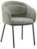 riess-ambiente Esszimmerstuhl FLORENZ grün-beige / schwarz - Strukturstoff, Metall, mit Armlehne (Einzelartikel, 1 St), Retro-Polsterstuhl - ideal für Ess-, Arbeits-, Wohnzimmer und Büro Bild 4
