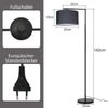 ZMH Stehlampe Wohnzimmer Schwarz Stehleuchte: Standleuchte Stoff Design Modern Deko Bogenlampe E27 Fassung Leselampe Max. 40W Wohnzimmerlampe mit Fußschalter Bettlampe 166cm Ohne Leuchtmittel Bild 5