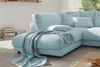 KAWOLA Sofa MADELINE Ecksofa Cord hellblau Recamiere links 86 x 224 x 325 cm Bild 4