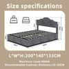 Polsterbett 140×200 cm mit hydraulischem Bettkasten und geometrischem Kopfteil in Grau Bild 5