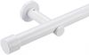 Deco-Raum® Gardinenstange 25mm 1-läufig Kappe | Länge: 430cm | Material: Metall | Farbe: Weiß Bild 3