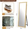 BBWL Ganzkörperspiegel Quadratischer Holzrahmen Ganzkörperspiegel 160x50 cm, Hochwertiges Spiegelglas HD Reflektion Stabile Verpackung Vielseitig Bild 2