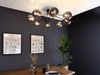 LED Deckenleuchte Schwarz mit 8 Glaskugeln Rauchglas, Breite 88cm Bild 5