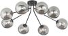 LED Deckenleuchte Schwarz mit 8 Glaskugeln Rauchglas, Breite 88cm Bild 2