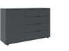 Schlafzimmer-Set >Tilburg< (5tlg.) Bett 188x92x210cm, Schrank, 2 Nachtkommoden, Sideboard, Grafit Bild 4