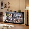 TWSOUL Glasvitrine Moderne Standvitrine mit LED-Beleuchtung und abgerundeten Seiten 160*85cm elegante Sideboard Bewegungssensor für Wohnzimmer,Sammlungen Bild 3