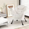Sessel mit Armlehnen & Seitentasche & Fußstütze Relaxsessel Loungesessel Fernsehsessel Beige Bild 3