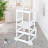 roba Montessori Lernturm aus Holz - Sicherer Tritthocker für Kinder - Bis 80 kg belastbar - Weiß Bild 5