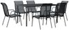 vidaXL 7-tlg. Garten-Essgruppe Schwarz Stahl und Textilene 3200679 Bild 2
