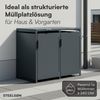 STEELSØN 'Thoria' Mülltonnenbox 2er je 240 Liter, anthrazit, Mülltonnenverkleidung aus Stahl, wetterfest, 116x80x134 cm, Müllbox für 2 Tonnen Bild 2