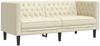 vidaXL Chesterfield-Sofa 2-Sitzer Creme Kunstleder 372660 Bild 2