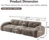 Flieks Modulares Sofa 3-Sitzer, Cloud Sofa mit runden Armlehnen, Chenille weich, rahmenlos bodennah, Lounge Sofa, Braun Bild 4