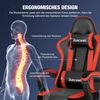 Ergonomischer Gaming Stuhl mit Fußstütze, bis 150kg belastbar, Rot Bild 5