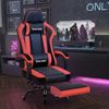 Ergonomischer Gaming Stuhl mit Fußstütze, bis 150kg belastbar, Rot Bild 2