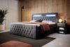 Boxspringbett Gloria mit LED und Stauraum 200x200 Grau H3 (70-100kg) Bild 2