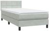 vidaXL Boxspringbett mit Matratze Hellgrau 90x210 cm Samt 3316191 Bild 4