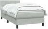 vidaXL Boxspringbett mit Matratze Hellgrau 90x210 cm Samt 3316191 Bild 3