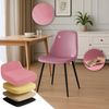 Esszimmerstuhl RAZON - Samt Rosa 45x54x88 cm | Essstühle Esszimmerstühle Küchenstühle Wohnzimmerstühle Bild 3