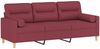 vidaXL 3-Sitzer-Sofa mit Zierkissen Weinrot 180 cm Stoff 3200835 Bild 3