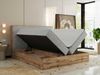 Doppelbett, Boxspringbett mit Bettkästen, Multipocket-Matratze und Topper, Set mit Kopfteil, Eiche Wotan Holzrahmen - WOOD CLASSIC - 180 x 200 cm - Hellgrau Struktur - H3 Bild 4