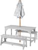 roba Kindersitzgruppe 'Outdoor+' - 'Little Stars' Sonnenschirm & Sitzauflagen - Massivholz - Grau Bild 2