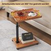 TUWENA Beistelltisch Beistelltisch C-Form Höhenverstellbar mit Rollen, Couchtisch 45-80 cm, Mobiler Beistelltisch für Sofa Bett, Schlafzimmer Wohnzimmer Balkon Bild 3