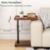 TUWENA Beistelltisch Beistelltisch C-Form Höhenverstellbar mit Rollen, Couchtisch 45-80 cm, Mobiler Beistelltisch für Sofa Bett, Schlafzimmer Wohnzimmer Balkon Bild 2