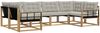 vidaXL Outdoor-Sofagarnitur mit Kissen 6 pcs Weiß und Hellgrau 3389025 Bild 2