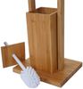 WC-Papierhalter HWC-B18, Klopapierhalter Toilettenrollenhalter Toilettenbürste, Bambus Bild 5