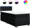Boxspringbett mit Matratze, Stoff, Viereckige, grauer Fuß, Schwarz, 100x200 cm, true Bild 2