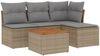vidaXL 5-tlg. Garten-Sofagarnitur mit Kissen Beige Poly Rattan 3255926 Bild 2