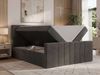 Boxspringbett INERO DUO, Doppelbett mit Multipocket-Matratze H3, Boxspringbett mit Stauraum, gestepptes Kopfteil - 180x200 - Dunkelgrau Velvet - Topper T25 Bild 4