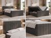 Boxspringbett INERO DUO, Doppelbett mit Multipocket-Matratze H3, Boxspringbett mit Stauraum, gestepptes Kopfteil - 180x200 - Dunkelgrau Velvet - Topper T25 Bild 2