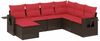 vidaXL 7-teiliges Gartensofa-Set mit Kissen, braun, Polyrattan 3220503 Bild 2
