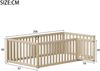 Merax Kinderbett 90 x 200, Holzboden Bettrahmen mit Zaun und Tür, Holzfarbe Bild 4