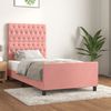 Einzelbettgestell Design für Erwachsene mit Kopfteil Rosa 100x200 cm Samt d3198e Bild 2