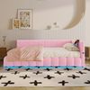 Daybett mit LED-Lichtleiste, USB-Anschluss & Stauraum, 90x200 cm, Rosa, ohne Matratze Bild 4