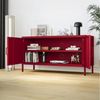 Jan Nowak TV Schrank, Fernsehschrank Metall - ROSA | TV Board Glitzernd für Wohnzimmer, Schlafzimmer | Industrial Loft Stil | Fernsehtisch mit Türen und Stauraum | 115 x 59,5 x 40 cm | Rot Bild 3