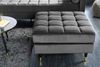 Moderner Hocker COMFORT 80cm grau Samt Taschenfederkern Elegant Bild 3