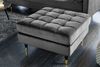Moderner Hocker COMFORT 80cm grau Samt Taschenfederkern Elegant Bild 2