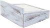 Besteckkiste HWC-C25, Holzbox mit Deckel Besteckkasten, Paulownia 17x37x33cm ~ weiß, shabby Bild 5