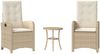 vidaXL 3-tlg. Bistro-Set mit Kissen Beige Poly Rattan 365180 Bild 2
