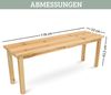 Gartenbank wetterfest Holz LYDIA - 3 Sitzer, Ohne Lehne, 118cm | Sitzbank Garten Massivholz Holzbank Outdoor | Natur Bild 2