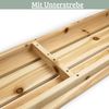 Gartenbank wetterfest Holz LYDIA - 3 Sitzer, Ohne Lehne, 118cm | Sitzbank Garten Massivholz Holzbank Outdoor | Natur Bild 4