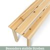 Gartenbank wetterfest Holz LYDIA - 3 Sitzer, Ohne Lehne, 118cm | Sitzbank Garten Massivholz Holzbank Outdoor | Natur Bild 5