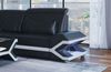Mini Ecksofa Napoli L Form aus Leder - Kunstleder - schwarz-weiß - Links Bild 5