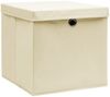 vidaXL Aufbewahrungsboxen mit Deckeln 10 Stk. 28x28x28 cm Creme 325218 Bild 2